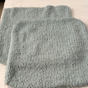 Nate Berkus Chunky Knit Euro Sham Covers in Light Blue